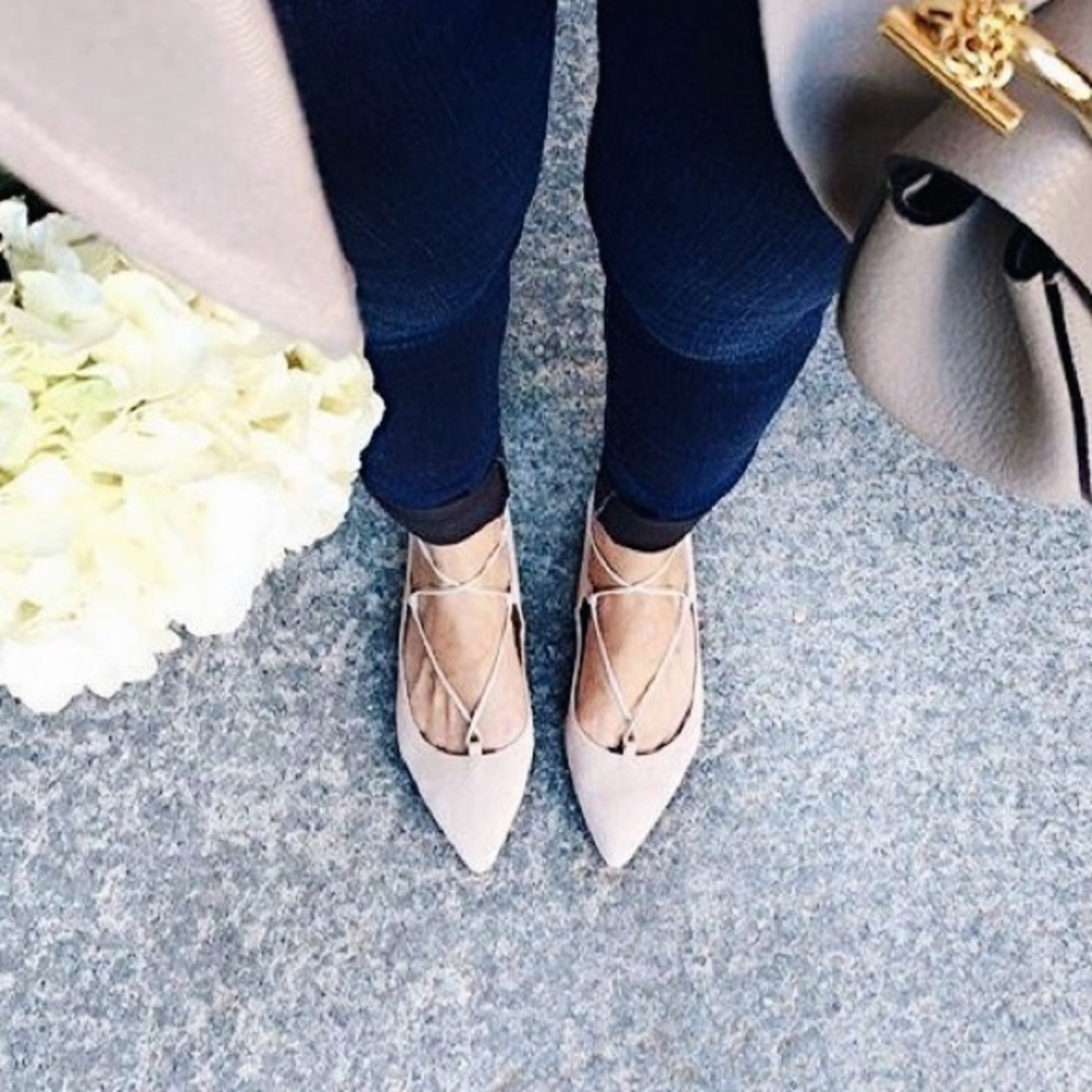 STEVE MADDEN Lace Up Le Crew Ballet Pointy Flat